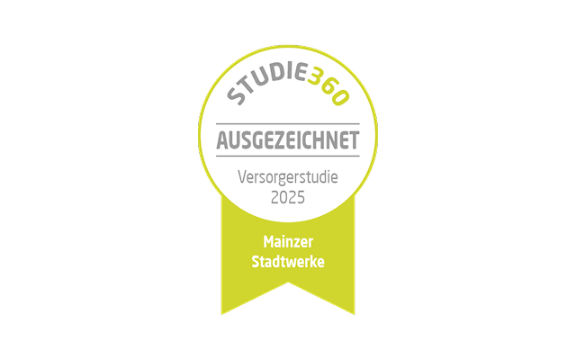 Siegel Studie360 Die Mainzer Stadtwerke wurden vom Verbraucherportal Studie360 ausgezeichnet.